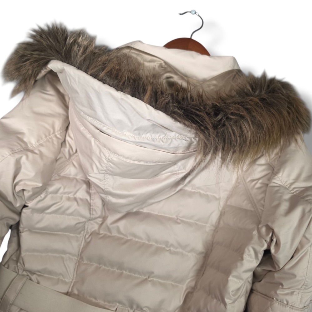 The North Face 600 Goose Down Belted Faux Fur Hood Puffer Jacket Womens Med A64M - Picture 4 of 10